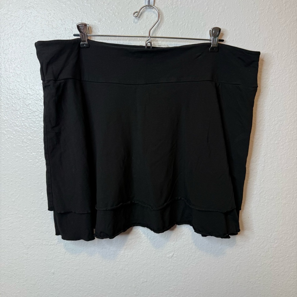 Ann Taylor Loft Cotton Blend Elastic Waist Pull On Layered Ruffle Skirt Size XL